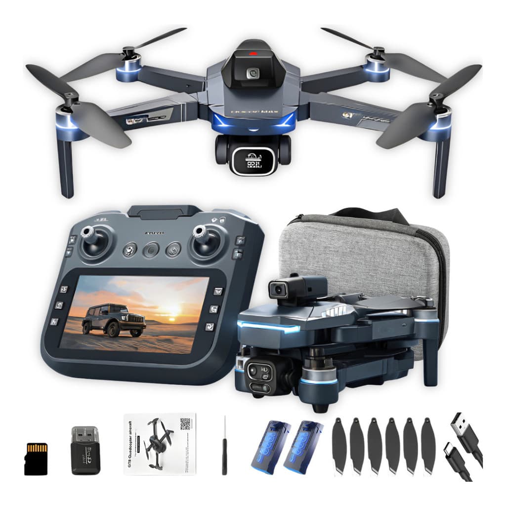Drone Gt8 Quadcopter Profissional 4k Tela No Controle 1 Baterias com WiFi, Fotografia aérea, Helicóptero, Dobrável +Bag