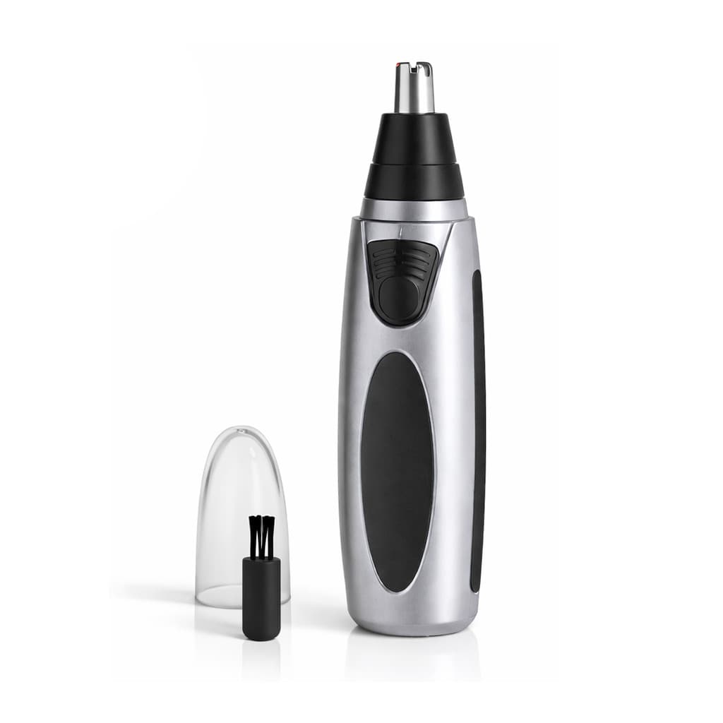 Aparador de Pelos Nariz e Orelha LMF-1105 Sem Cortes Ergonômico com Mini Escovinha - Cinza