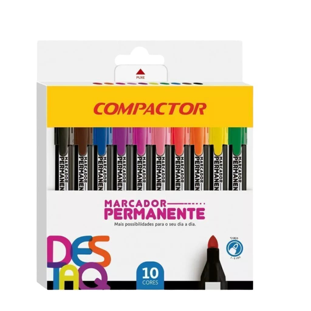 Marcador Permanente Destaq Compactor C/10