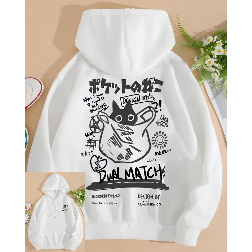 Moletom Estampado Unissex Flanelado com Capuz E Bolso Estilo Tumblr Inverno Blusa De Frio Premium