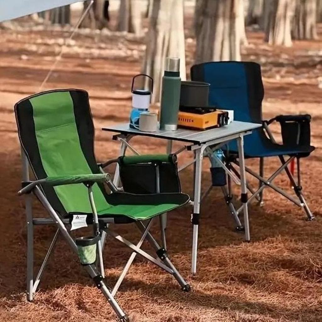 Cadeira Dobrável com Porta Copos Pesca Praia Acampamento Camping com Bolsa 4 Cores