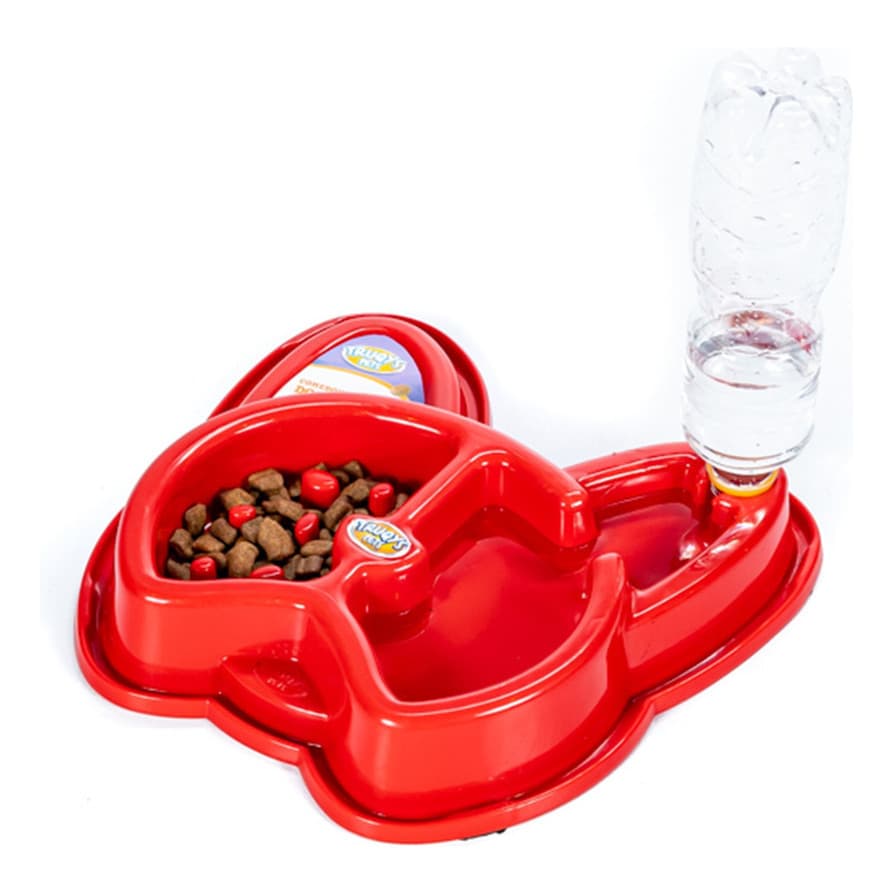 Bebedouro E Comedouro Para Cães Truqys Pet - Dogger 3em1 Cor Vermelho