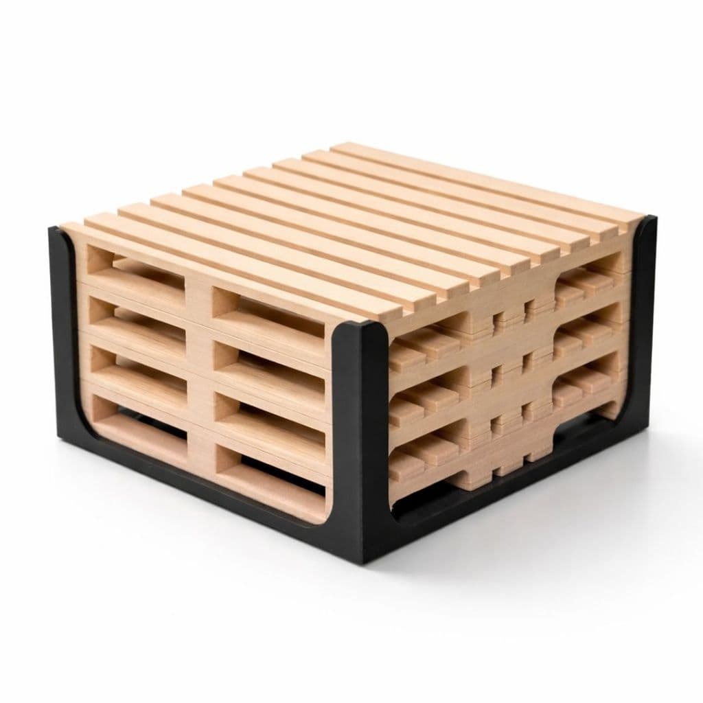 Kit 4 Porta Copos Mini Pallets Industriais Minimalista Clean Coloridos Xícaras e Copos