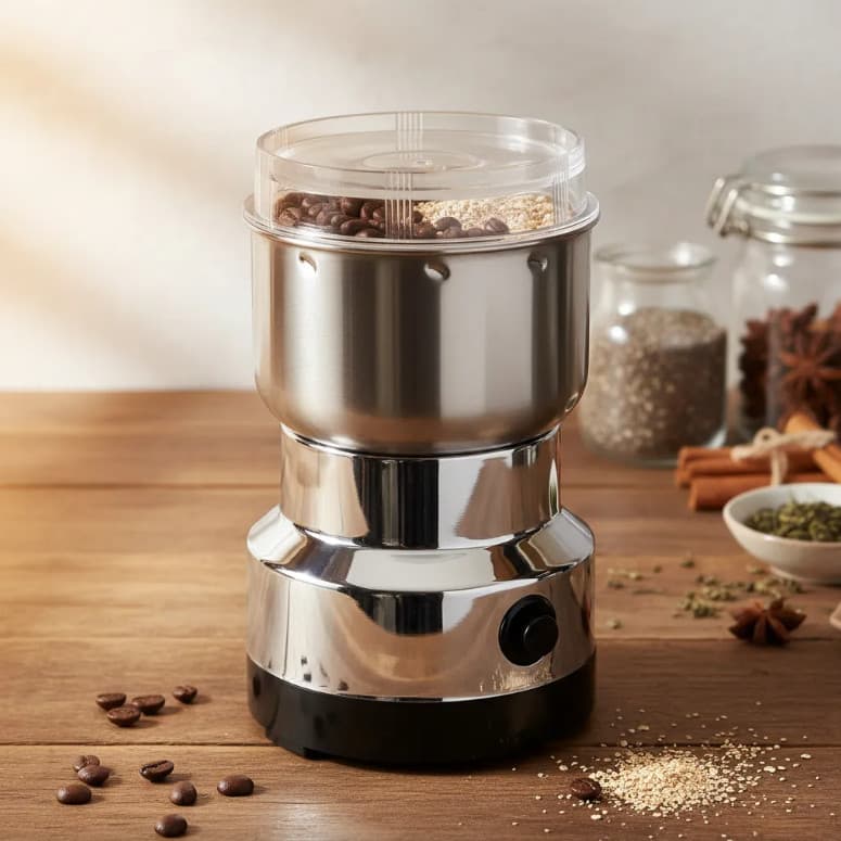 Moedor de Café Grãos Elétrico Aço Inox Compacto 110v 4 Lâminas