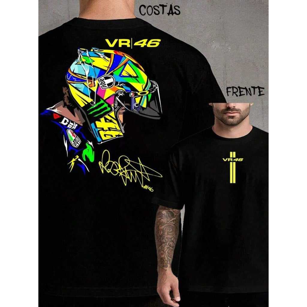 Camiseta Vr46 Moto Gp Rossi Masculina Racing 100% Algodão