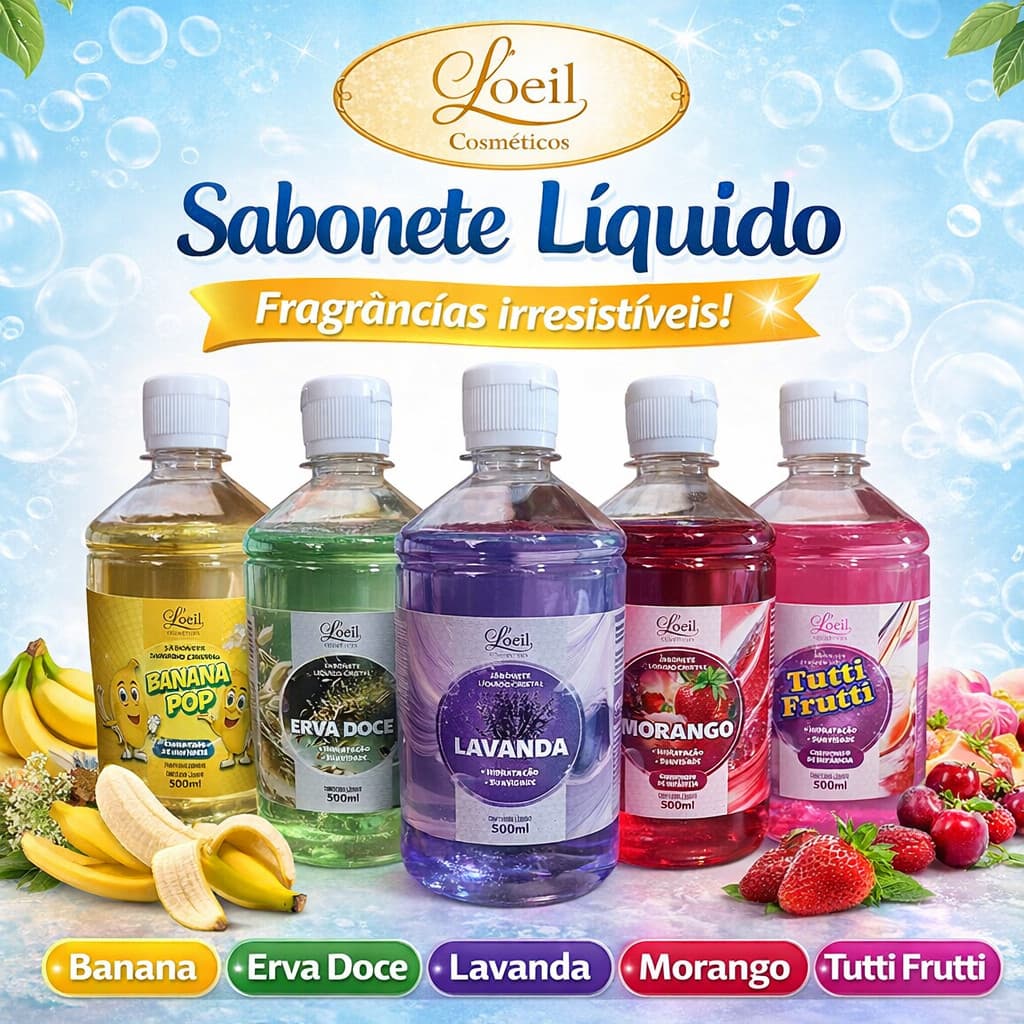 Kit 02 Sabonetes Líquido Loeil 500ml Cada