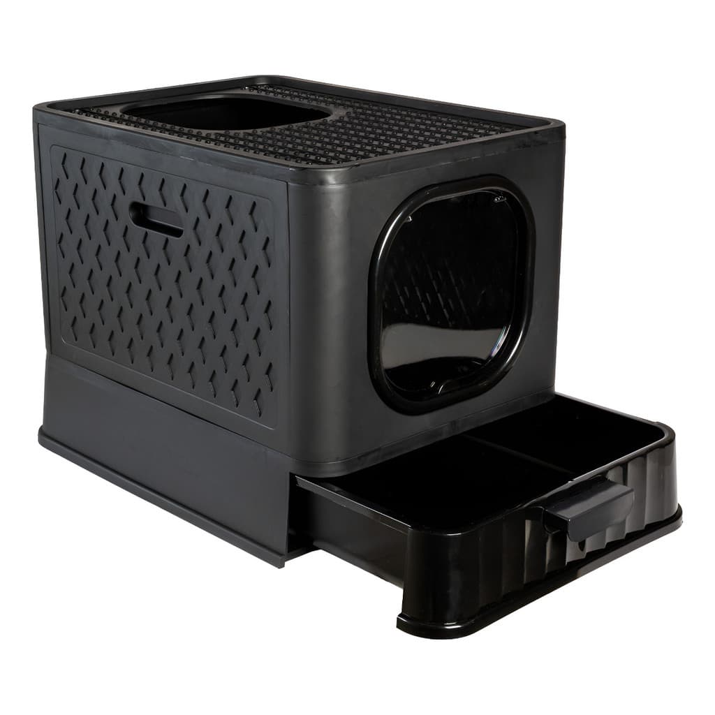 Caixa De Areia Sanitario Fechado Sandbox Premium Para Gatos Preto