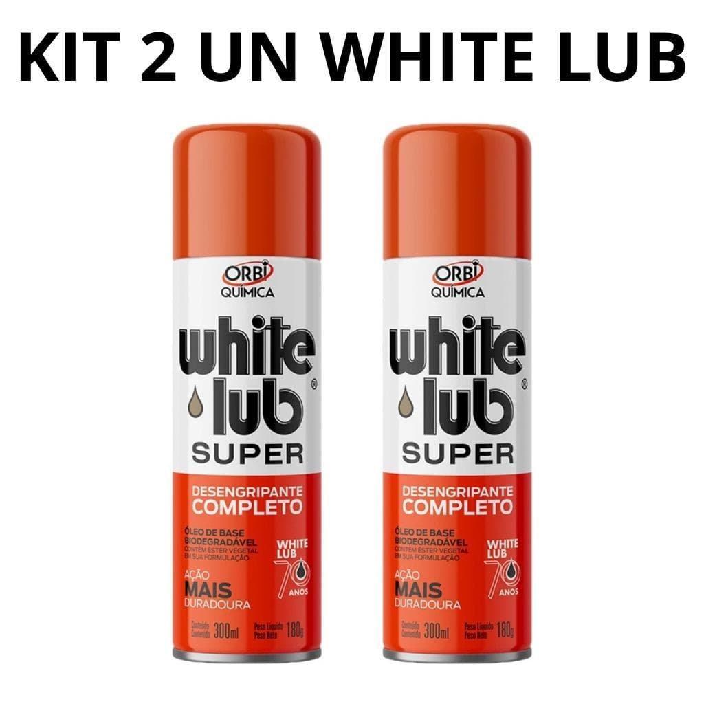 KIT 2 Desengripante Lubrificante Desengraxante Super Orbi Quimica - White Lub 300ML