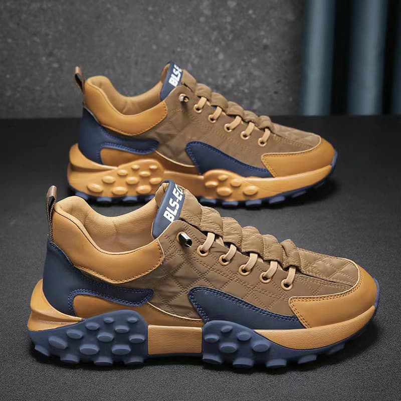 Sapatos masculinos de tamanho grande moda cor combinando tênis de corrida na moda de sola grossa papai sapatos casuais m