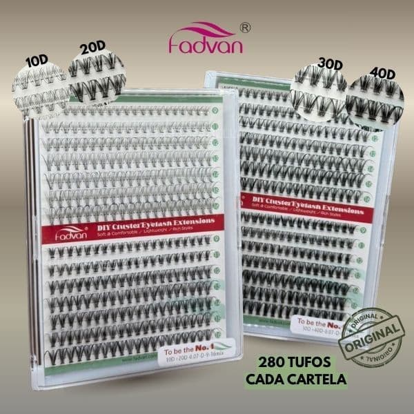 Cílios Tufo FADVAN 30D+40D 10D+20D Tufinho Individuais 280 Feixes Cluster DIY Volume Extensão cilios no Brasil