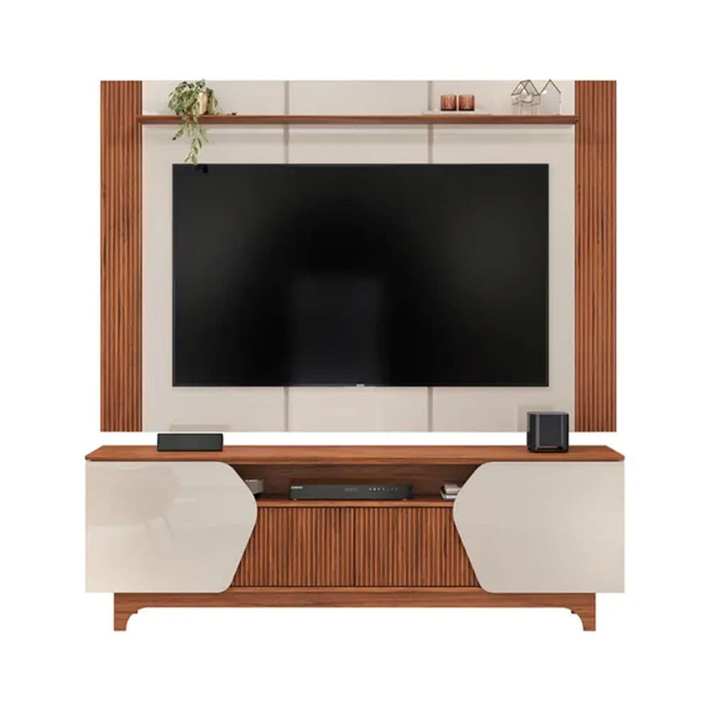 Rack com Painel Helo para TVs até 75 Polegadas MDF MDP 4 Portas DJ Móveis