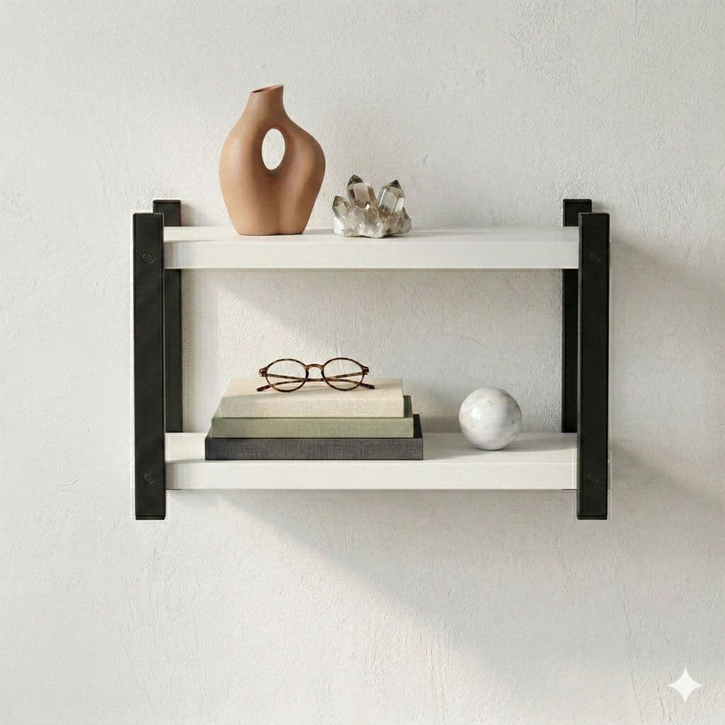 Prateleira Estilo Industrial Branca Com 40cm Suporta 12kg Super Resistente