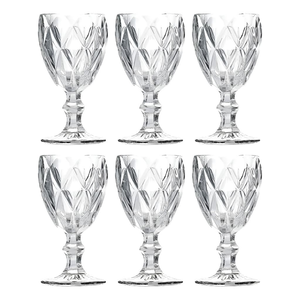 Conjunto 6 Taças Vidro Luxo Diamond 325ml