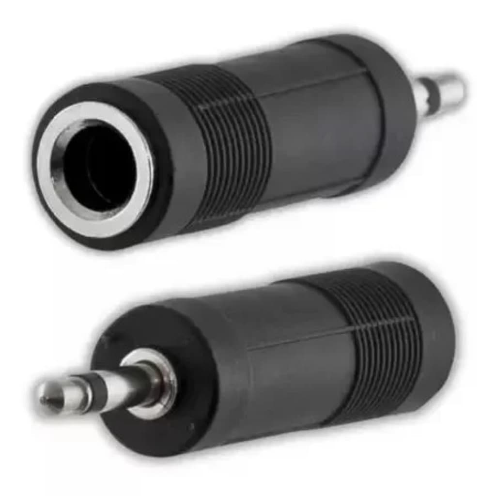 Kit 5 Plug Adaptador P10 Femea P/ P2 Macho Stereo Auxiliar Som