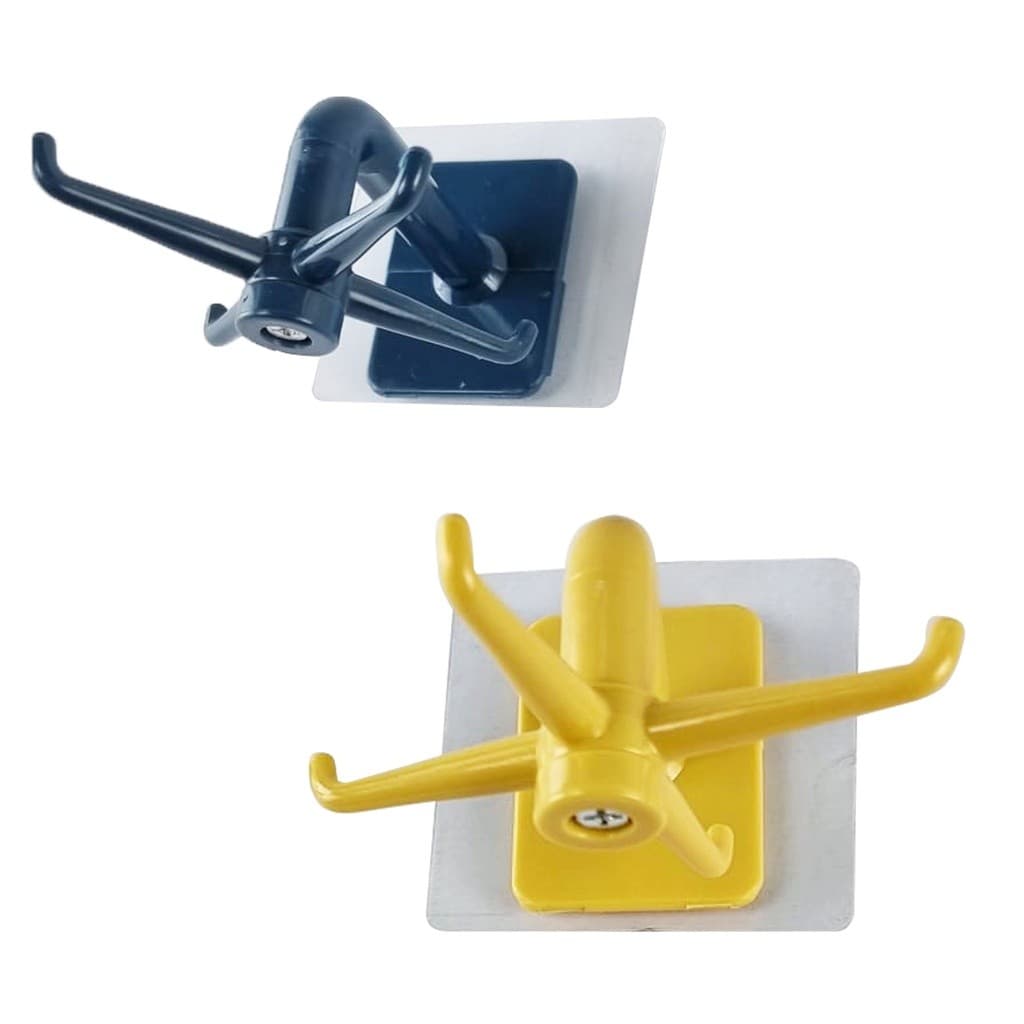 Gancho Rotativo para Utensílios Plástico 9x11,5 Cm com Adesivo para Fixação