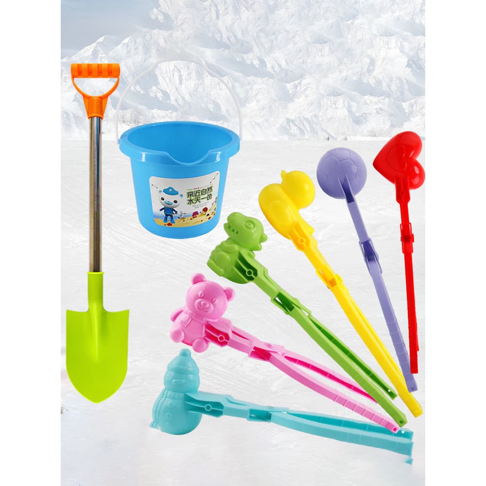 Crianças clipe de bola de neve brinquedo patinho clipe de neve molde de bola de neve jogar neve ferramenta útil equipame