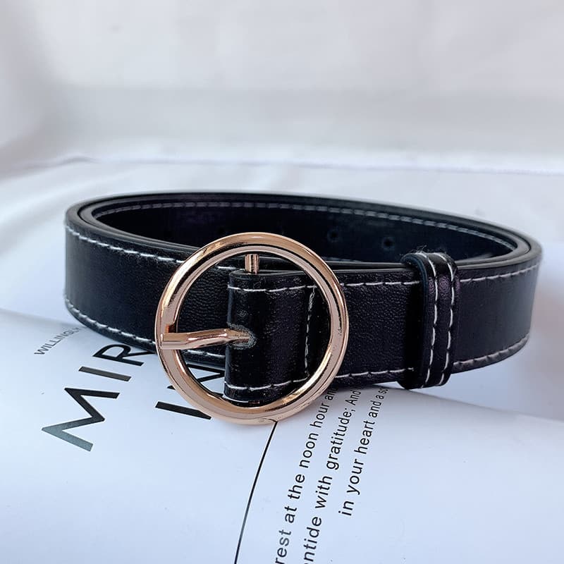 Preto influenciador mesmo estilo cinto senhoras All-Match Casual versão coreana ins estilo simples Jeans cinto masculino
