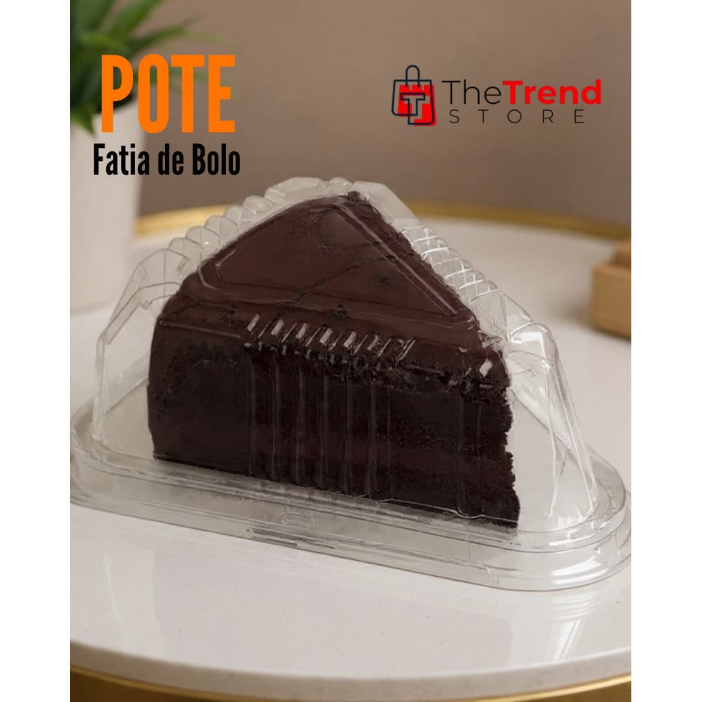 Pack 100 uni de pote embalagem transparente para fatia de bolo ou torta 250ml