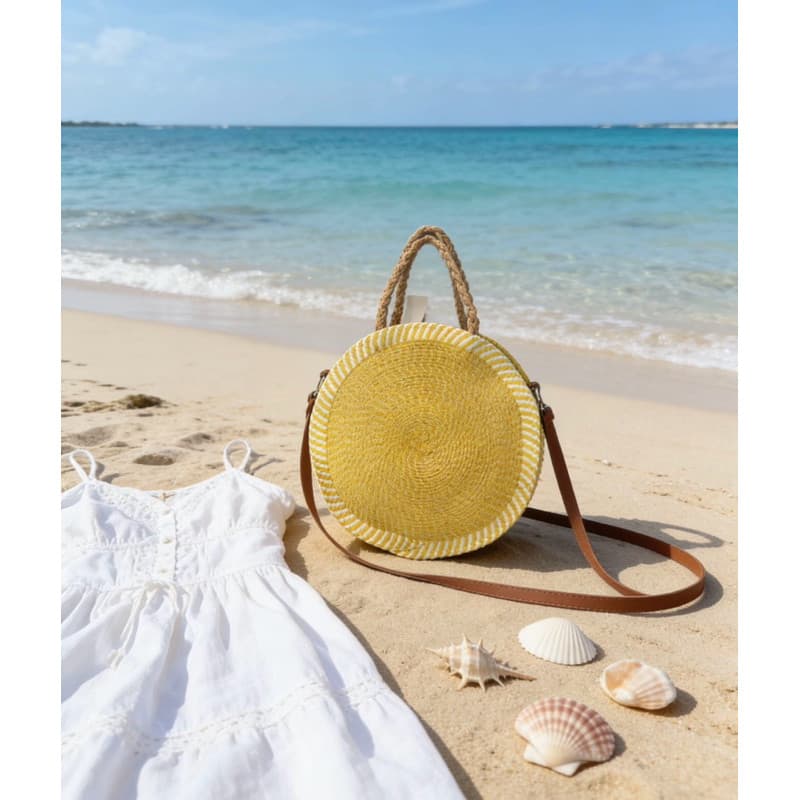 bolsa moda praia redonda