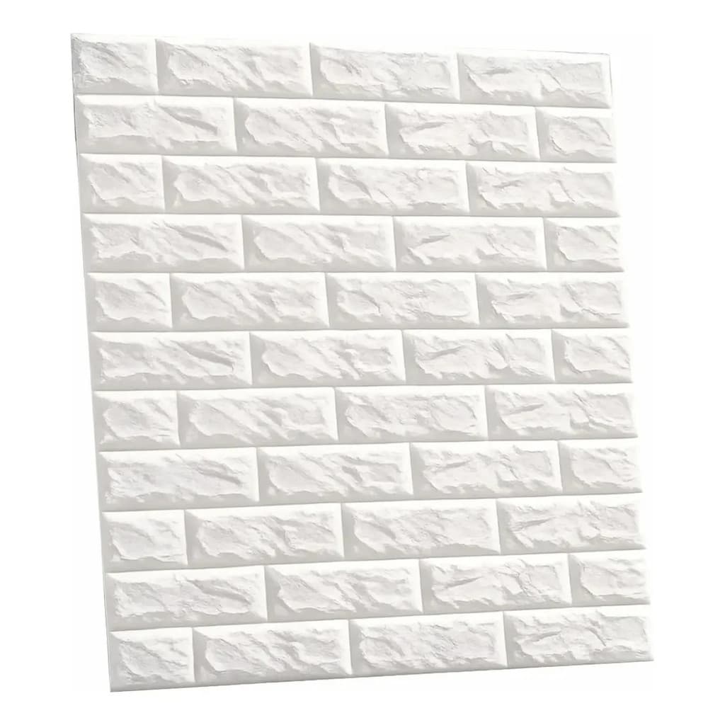 Kit 30 Placa 3D Adesivo Parede Tijolinho Branco Alto Relevo Decoração Fácil Aplicação