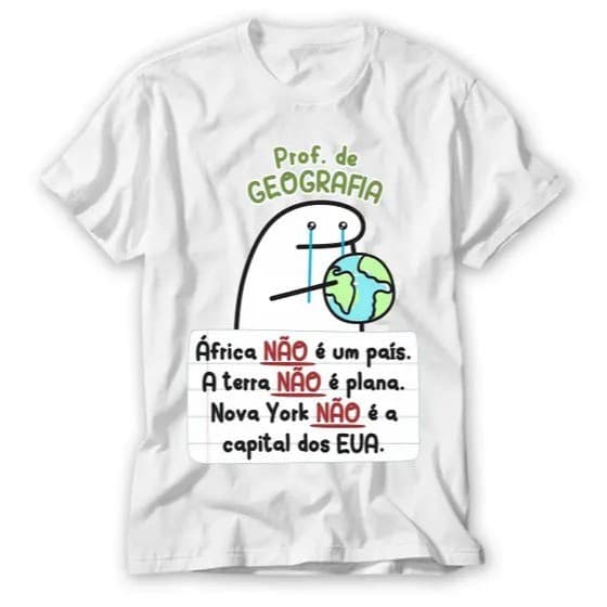 CAMISETA MASCULINA PROFESSOR DE GEOGRAFIA EDUCAÇÃO CAMISA ESTAMPADA EM DTF.