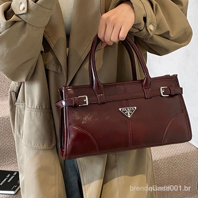 Retro moda mão-transporte maleta feminina 2025 outono inverno novo estilo High-End All-Match bolsa de ombro nicho Casual
