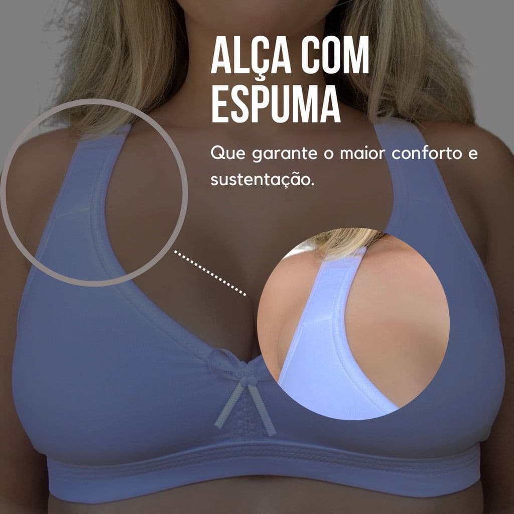 Kit De Sutia Espuminha Sem Bojo Soutien Sutian Conforto Excelente Qualidade Alça Confortável Sustentação