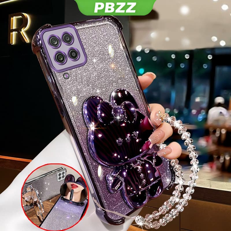 Capa Para samsung a12 a22 4g m12 a22 5g De Telefone Softcase Silicone À Prova De Choque Novo design Espelho De Maquiagem