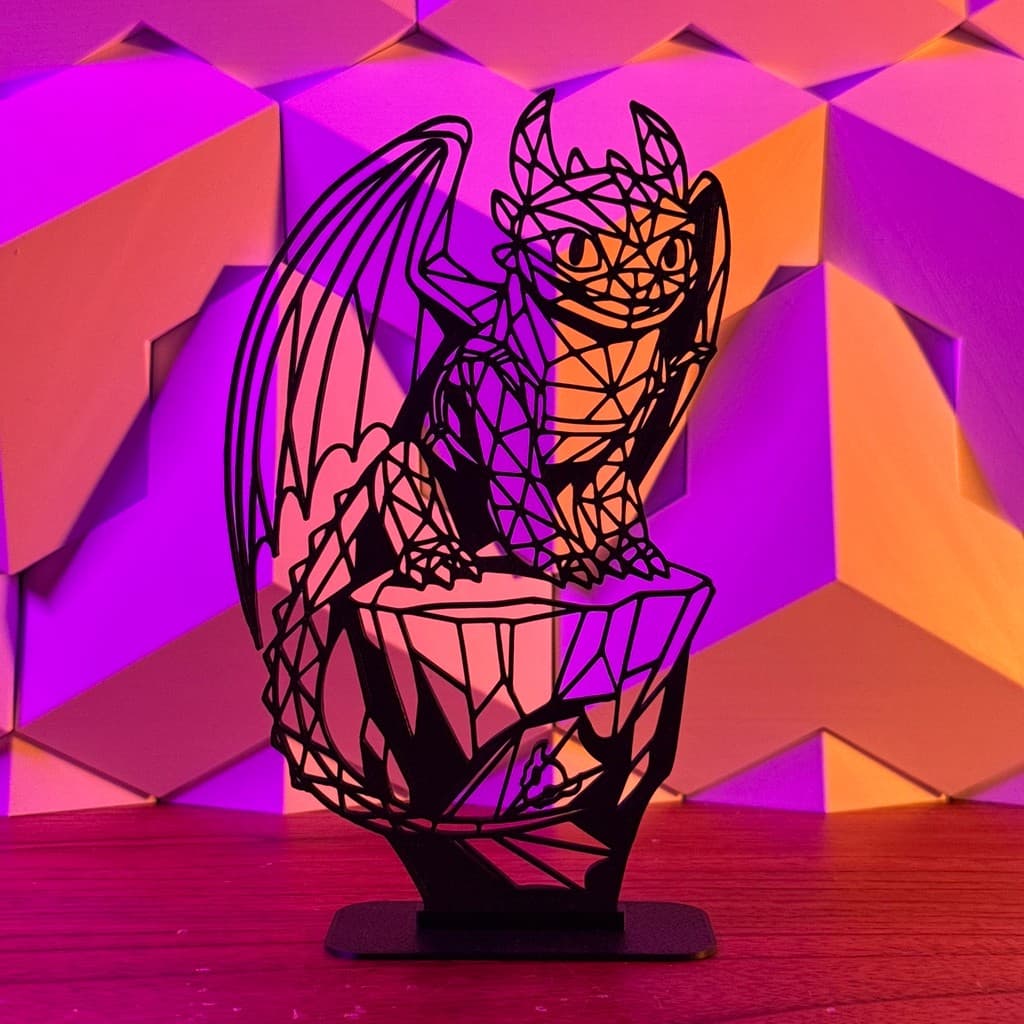 Banguela - Como treinar o seu dragão - Decoração Geometric Low Poly