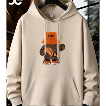 Moletom Canguru Streetwear Unissex Urso Personalizado Blusa de Frio Com Bolso e Capuz