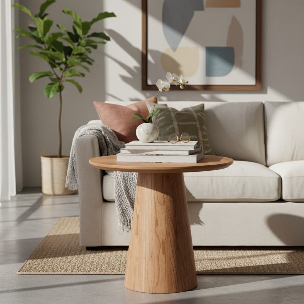 Mesa Lateral Cone Altura 60 Cm Tampo 50 Cm