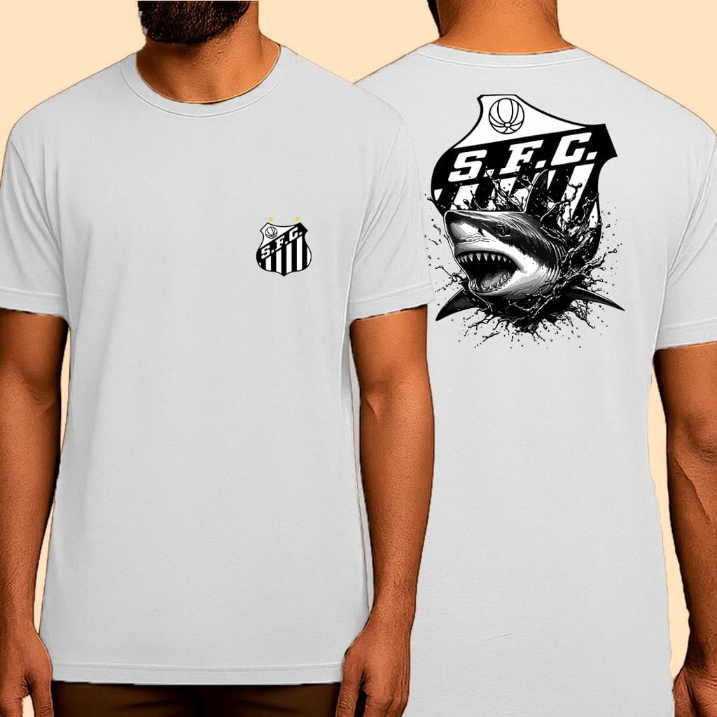 Camiseta Time Santos Tocedor Futebol SFC 100% Algodão