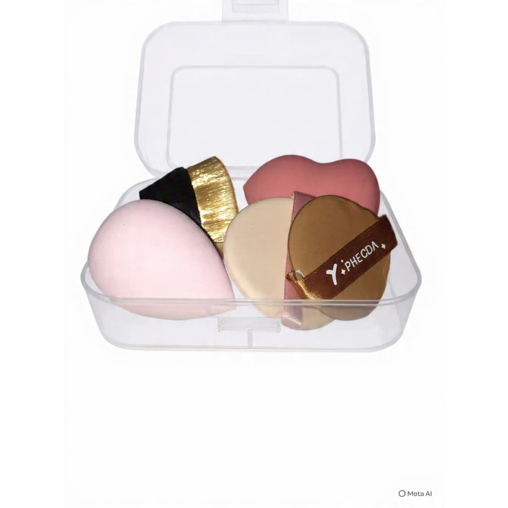 Kit de Esponjas para Maquiagem com Caixa Organizadora