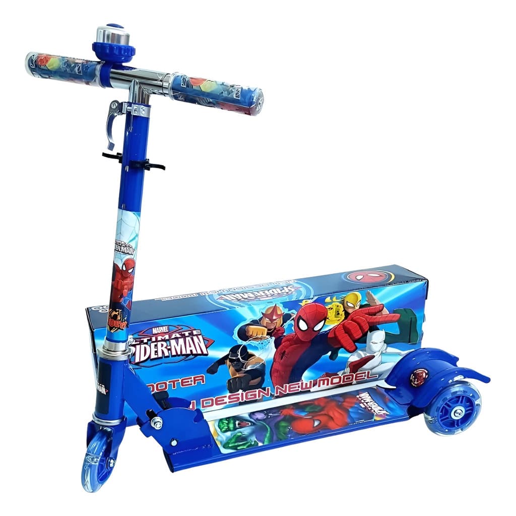 Patinete Infantil Homem-Aranha com 3 Rodas – Mais Estabilidade e Diversão para Crianças