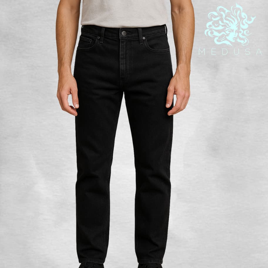 Calça De Trabalhador Jeans Preta Masculina - Ideal Para Trabalho, Lazer, Dia a Dia, Confortável, performance