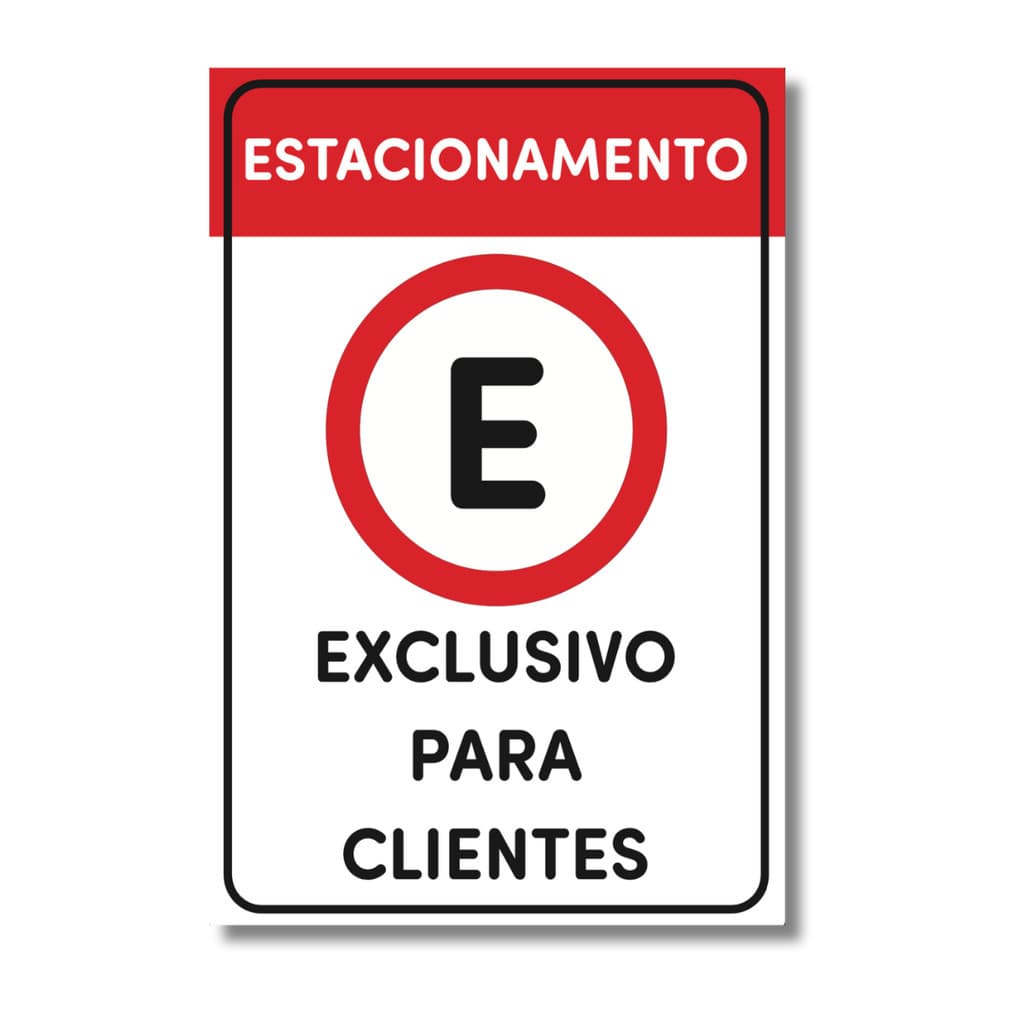 Placa de Sinalização Estacionamento para cliente 20x30 cm