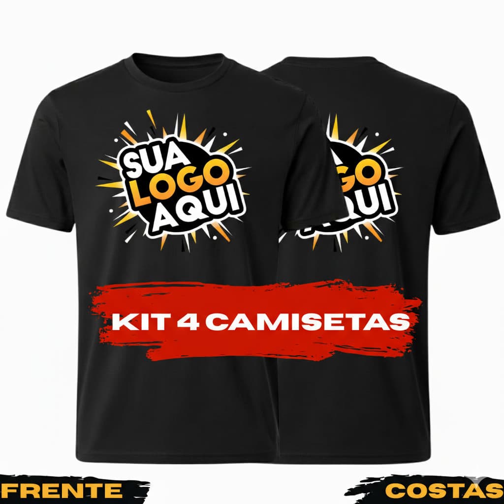 Kit 4 Camisas Personalizadas Conjunto Casal Sua Logo Aqui 100% Algodão