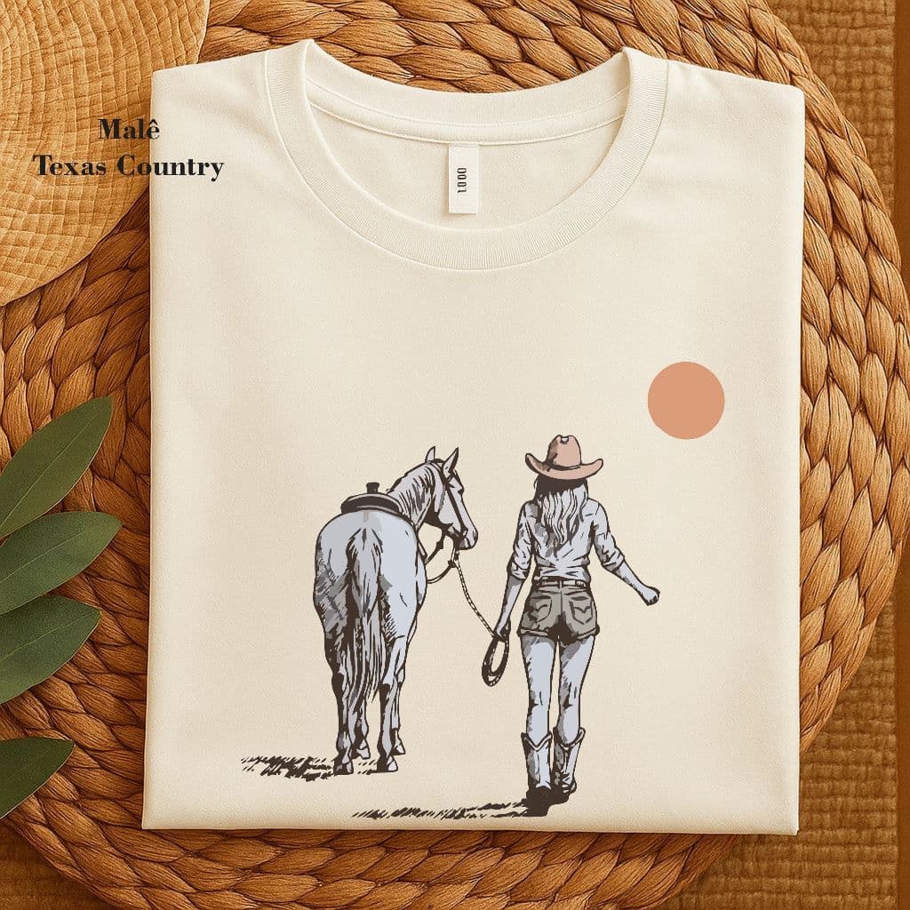 Camiseta Baby Look Feminina Estampado Cowgirl Boiadeira 100% Algodão Tshirt Novidade