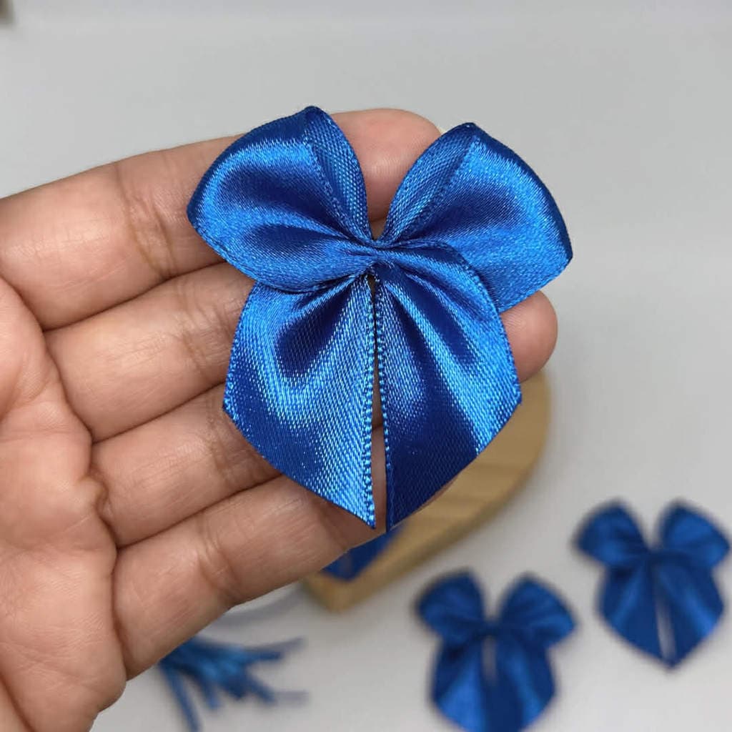 Laço Lacinho AZUL ROYAL em Cetim 20/40/100 UNIDADES - nº5 - 5 cm COM FITA PARA AMARRAR