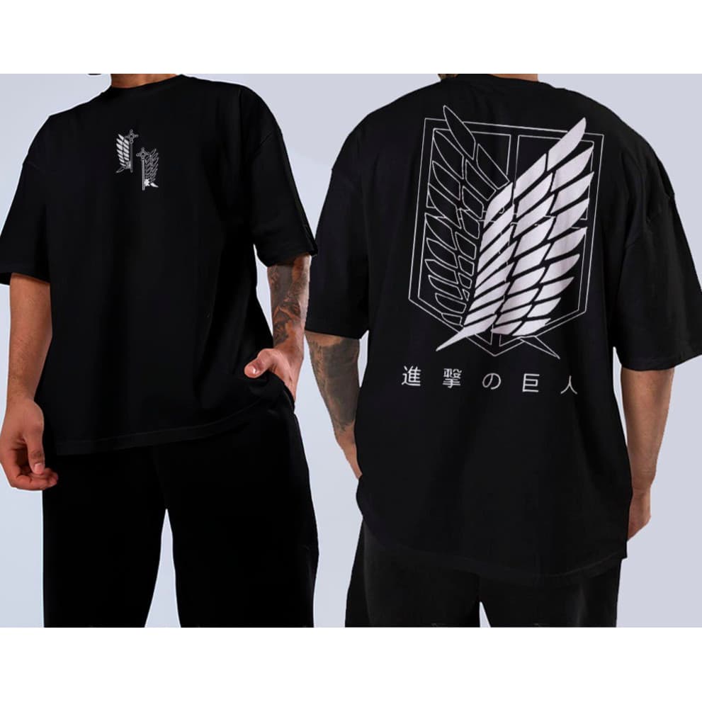 Novo Camiseta E Oversized Básica 100% Algodão Anime Attack On Titan Símbolo Minimalista Arte