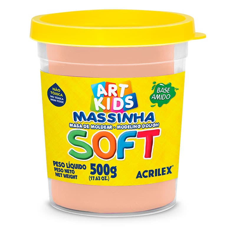 Massa de modelar Soft 500g Amarelo Pêssego 538 Acrilex