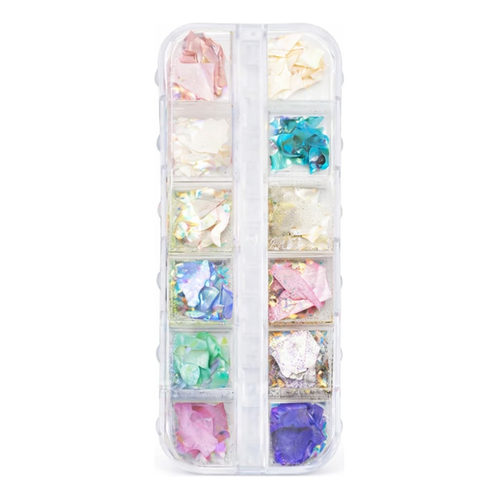12 Madrepérolas Encapsulamento Unhas De Gel Com Glitter Fino