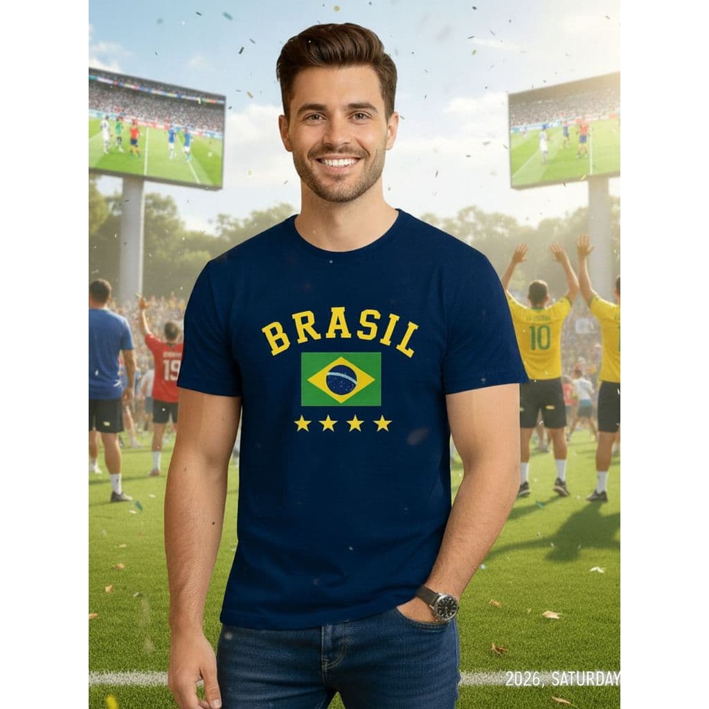 Camiseta Masculina BRASIL BANDEIRA  Streetwear Premium