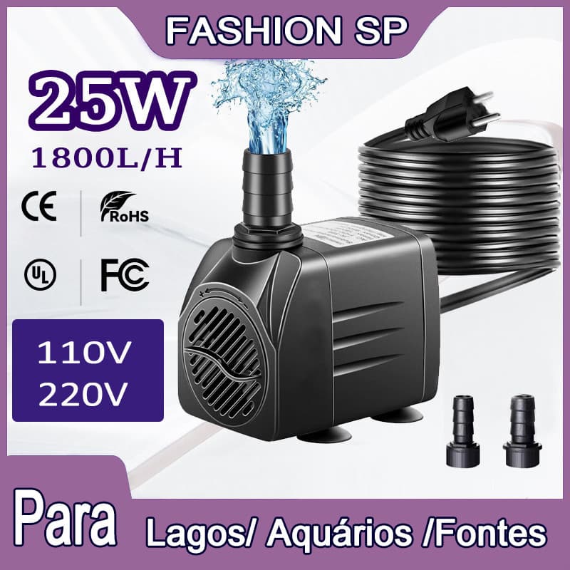 Mini Bomba De Água Bomba De Aquário 25w Bomba Submersa 220V/110V 1800L/h Para Lagos, Aquário De Peixes E Fontes