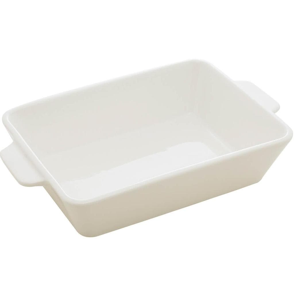 Travessa de Porcelana com Alça Branca 750ml Refratário Lyor