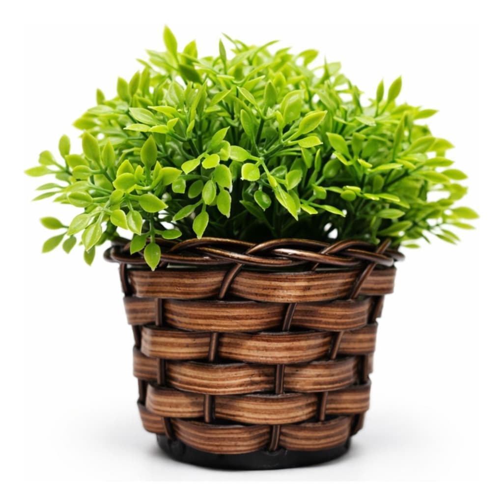 Decoração Vaso De Vime E Planta Artificial Pronto Já Montado