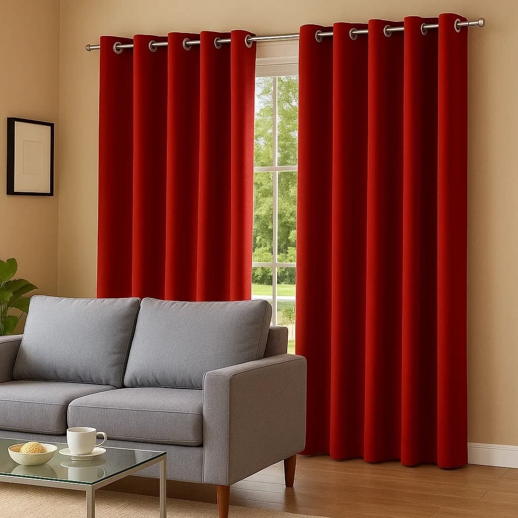 Cortina Blackout Voil Vermelho 2 em 1 com Ilhós 280x220cm Quarto Presente Sala Casa resistente