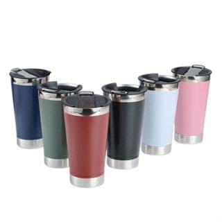 Kit 10/20/30 Copos Térmicos 473ml Com Tampa e Abridor, Garrafas para Cerveja bebidas quente ou frio