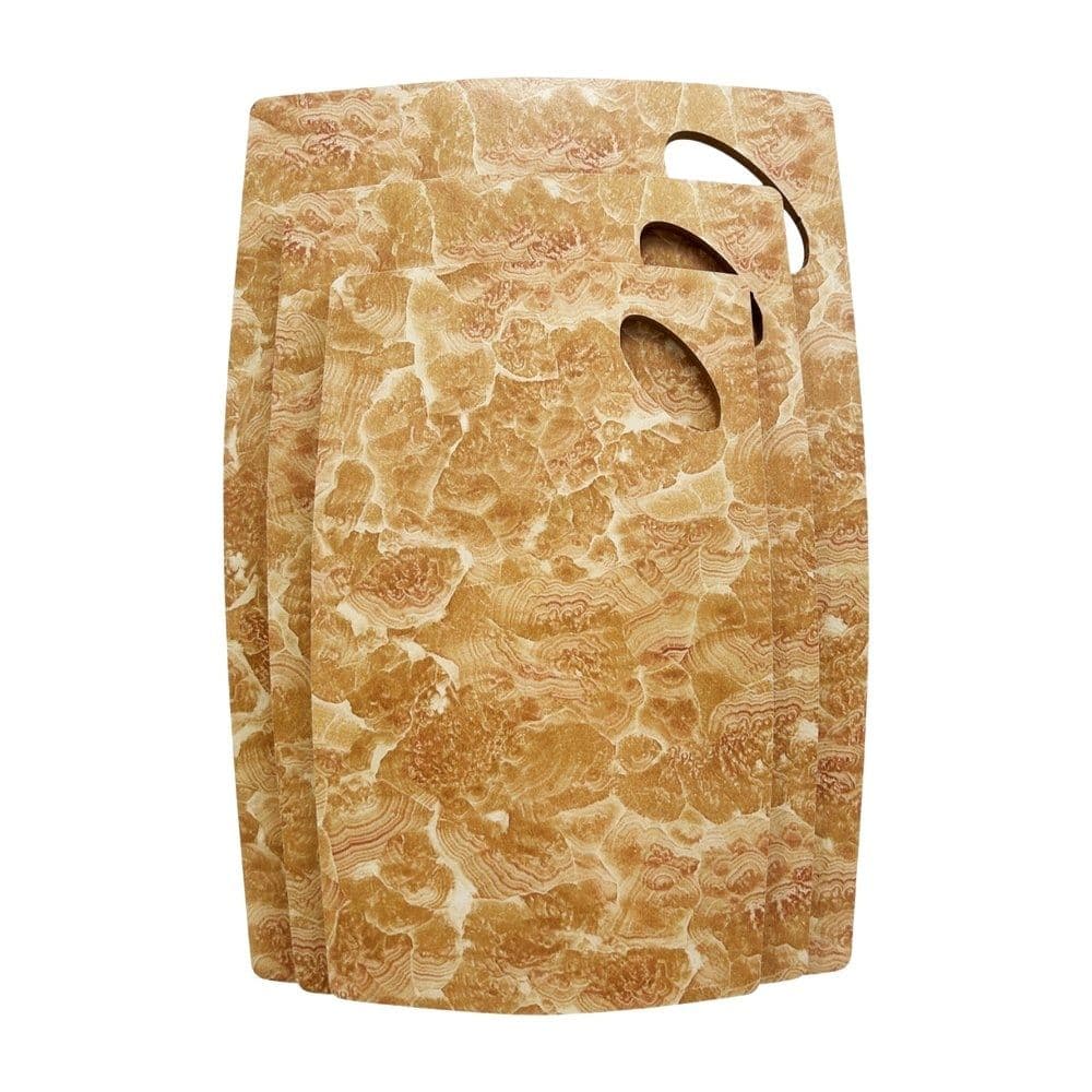 Kit 3 Tábua de Corte Madeira MDF Retangular Alça Vazada Para Carne Churrasco Legumes Frutas