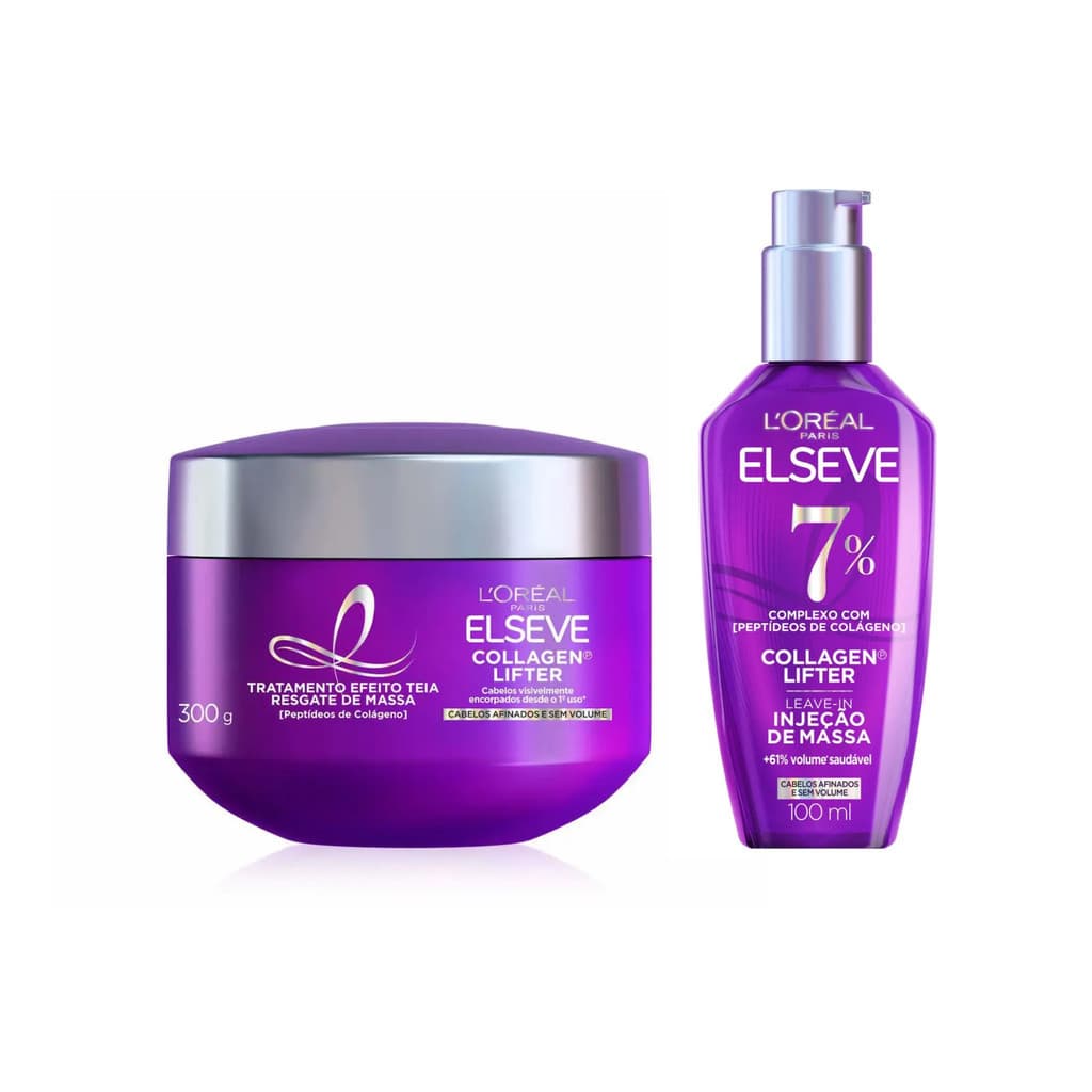 KIT ELSEVE COLÁGENO LIFTER LEAVE-IN + MÁSCARA EFEITO TEIA - LANÇAMENTO